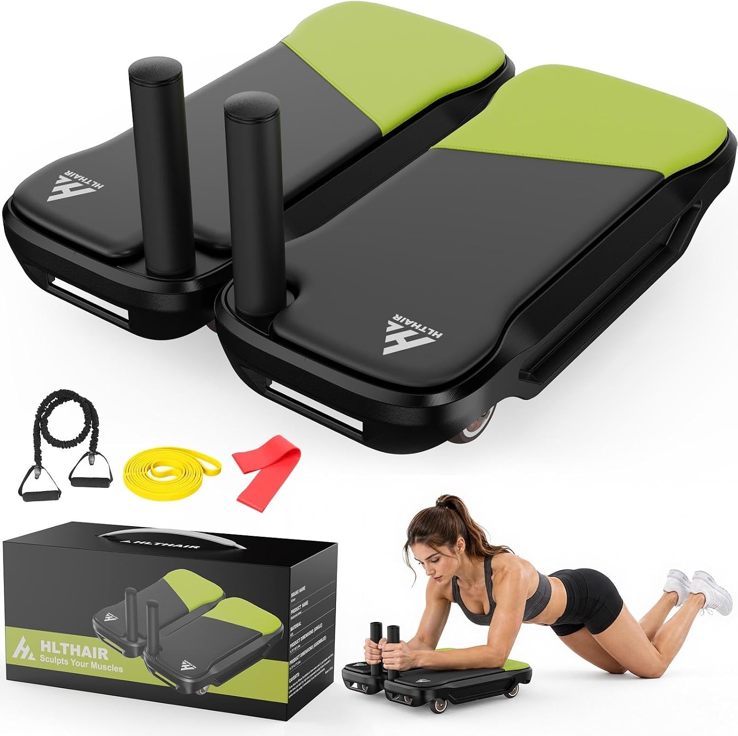 Ab Roller Wheel With Elbow Support - Ab Wheel Core Trainer with Detachable